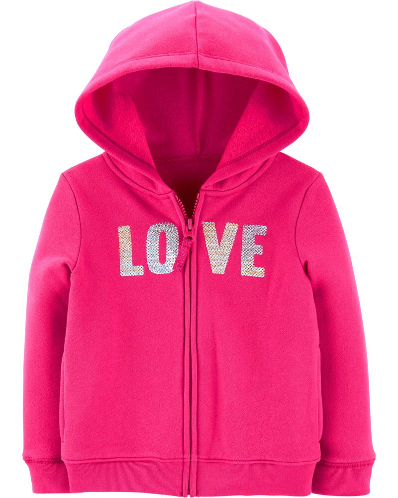 Carters Girls Fleece Zip-Up Hoodie Carters Girls Fleece Zip-Up Hoodie